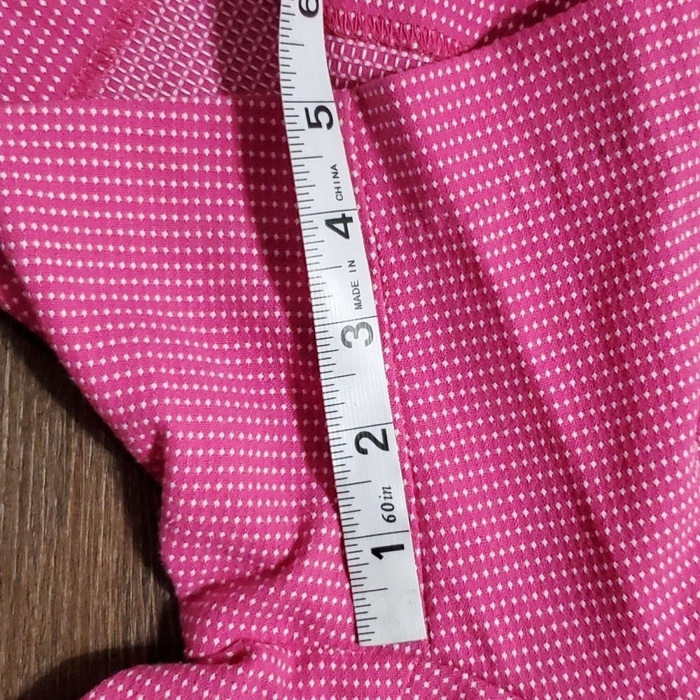 Isaac Mizrahi new york pink dotted flat front shorts euc - Picture 2 of 6